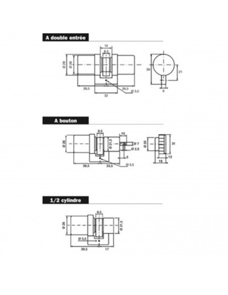 Cylindre Double Entrée Bricard Super-Surete A Bille