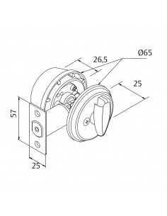 Verrou Tubulaires Heracles Chromé mat 2