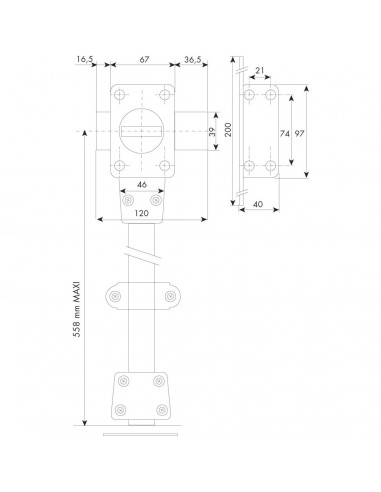 Verrou 2 Points A bouton A2P* Iseo Cavith