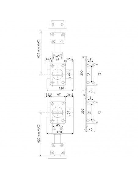 Paire De Verrous 4 Points Iseo Cavith