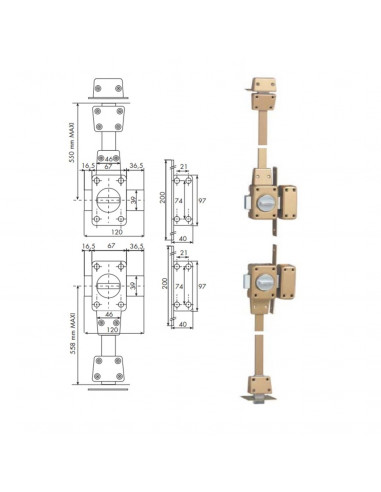 Paire De Verrous A Bouton 4 Points Iseo Zenith