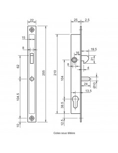 Serrure Monopoint À Larder Metalux Profil Étroit À Mentonnet 2
