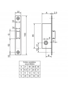 Monopoint À Larder Metalux Profil Étroit Pêne Demi-Tour... 2