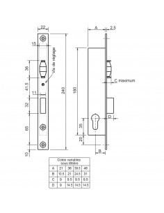Serrure Monopoint À Larder Metalux Profil Étroit Pêne... 2
