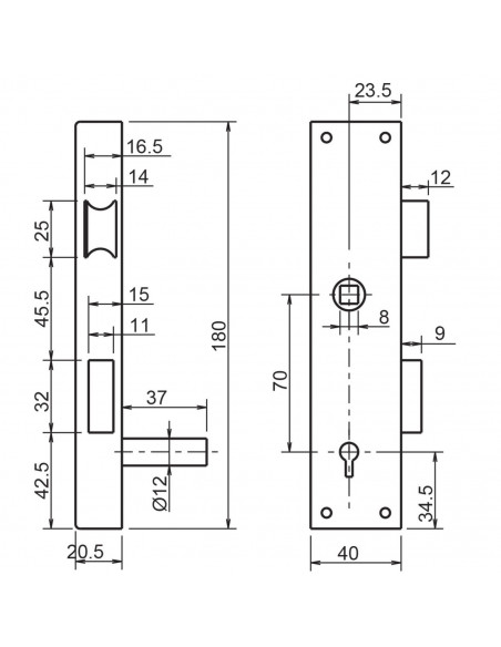 Serrure Monopoint En Applique Metalux À Plaquer 3 Gorges