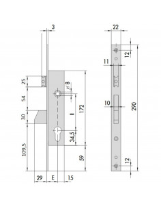 Monopoint À Larder Cisa Profil Étroit À Pêne Basculant 2