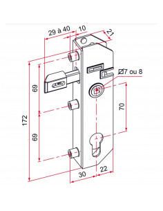 Serrure De Portail À Encastrer Tirard Série Gj 2