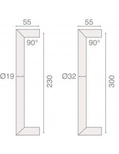 Poignée Droite Angles Heracles Vifs - Série 201 2