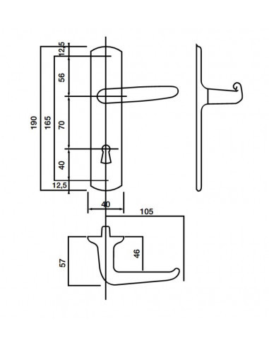 Poigneé Zamak Bricard Aérolyt