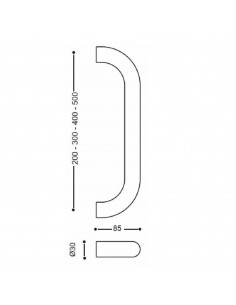 Poignée Tubulaire Droite Vachette Pg 3000 2