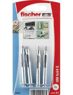 Blister Cheville Métallique Pour Corps Creux Hm 4 X 54 S...